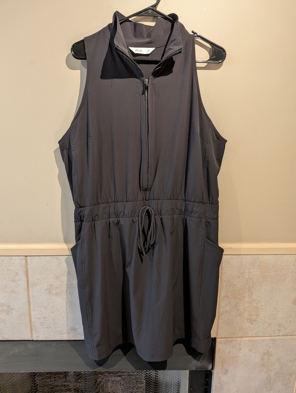 FLX, Women's Sleeveless Half Zip Active Dress, Size XL